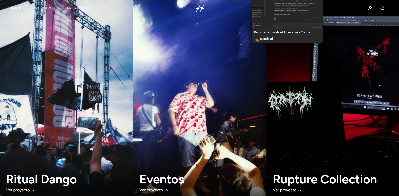 Grid de proyectos creativos.