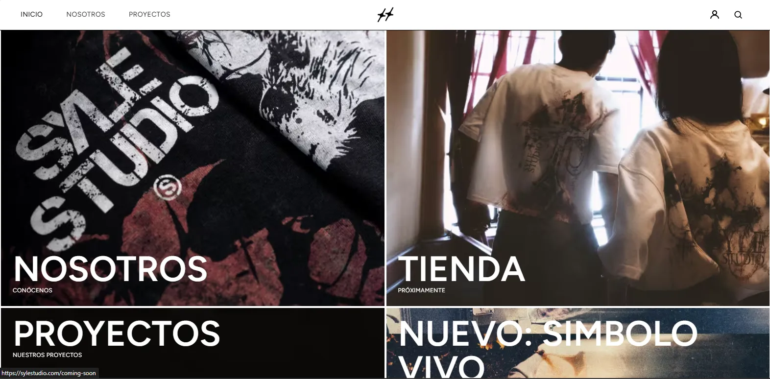 Grid de navegación principal del sitio.